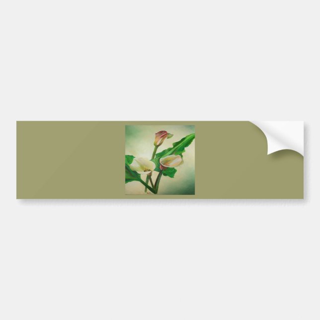 Three Calla Lilies Atemberaubend Botanical Acrylic Autoaufkleber (Vorne)