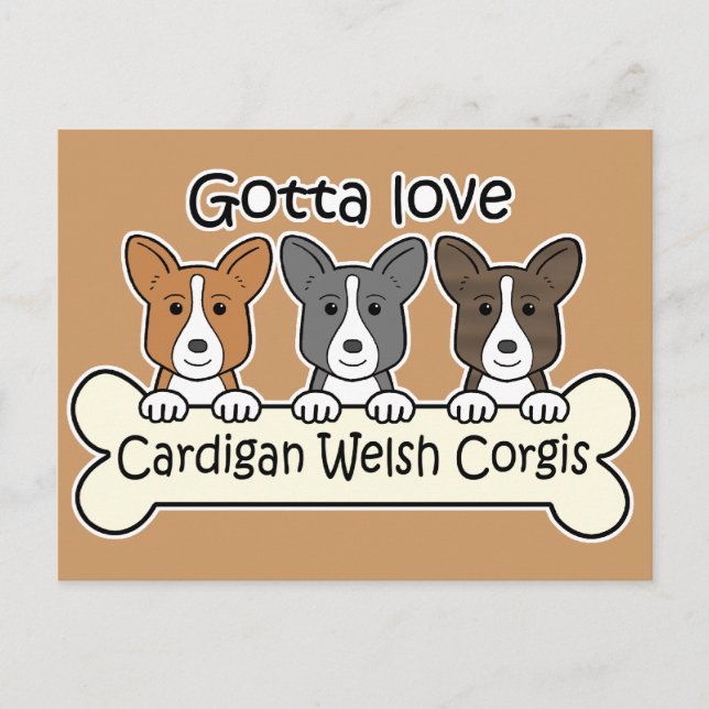 Three Cardigan Welsh Corgis Postkarte (Vorderseite)