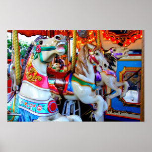 Three Carousel Ponies Poster