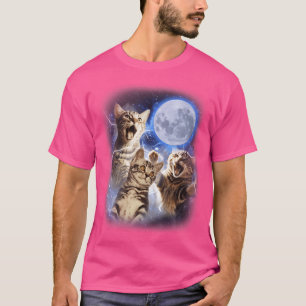 Three Cat Moon 3 Cat Wolfs Niedlich Kitten Funny C T-Shirt