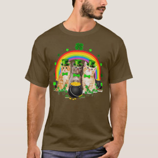 Three Cat St Patricks Day Kitty Kitten Lover Iris T-Shirt
