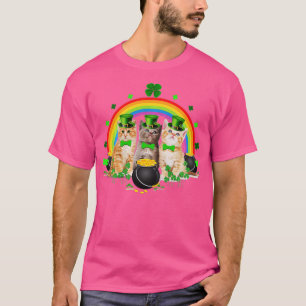 Three Cat St Patricks Day Kitty Kitten Lover Iris T-Shirt