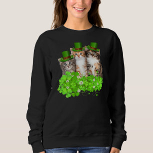 Three Cat St Patricks Day T Shirt Kitty Kitten Ir