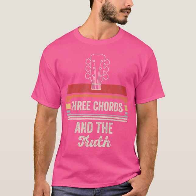 Three Chords And The Truth Guitar Music T-Shirt (Vorderseite)