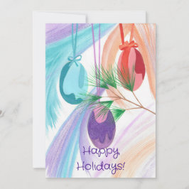 Three Christmas Balls Holiday greeting cards Feiertagskarte
