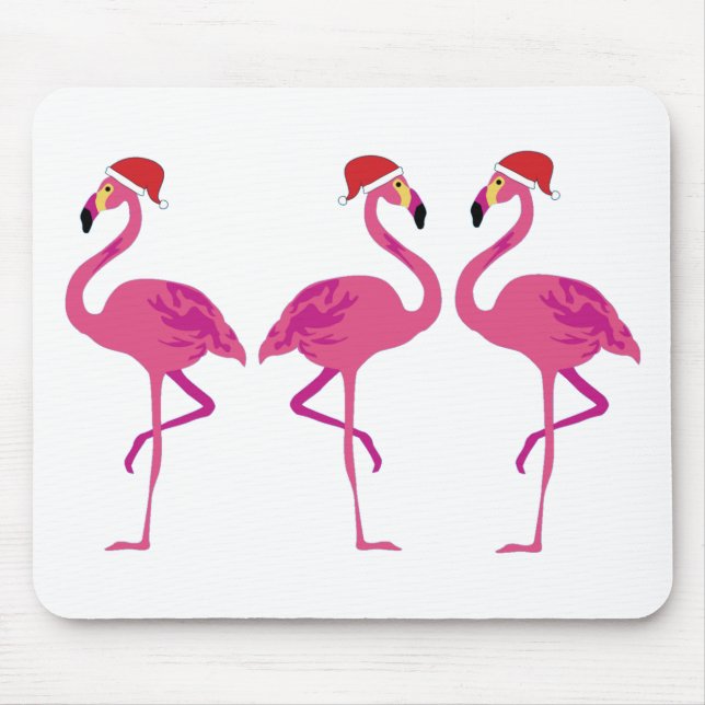 Three Christmas Flamingos Mousepad (Vorne)