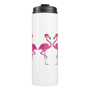 Three Christmas Flamingos Thermosbecher