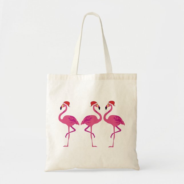 Three Christmas Flamingos Tragetasche (Vorne)