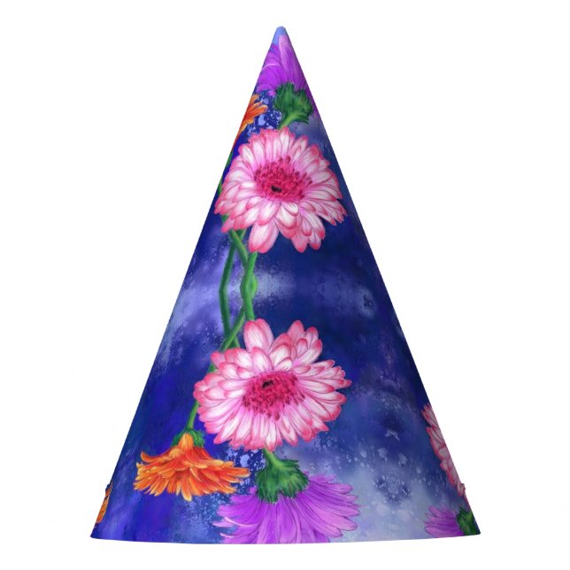 Three Color Gerberas Party Hat Partyhütchen (Vorderseite)