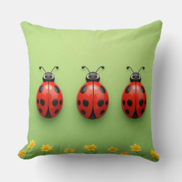 Three Colorful Ladybugs Kissen
