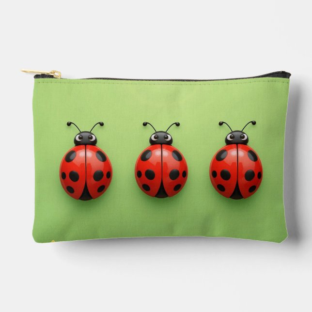 Three Colorful Ladybugs Zubehörtasche (Vorderseite)