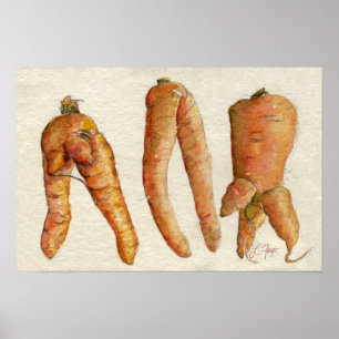 Three Crazy Carrots Poster