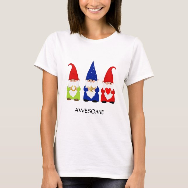 Three Cute Gnomes T-Shirt (Vorderseite)