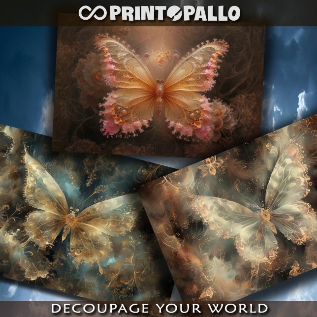 Three dreamy abstract butterflies -  geschenkpapier set (Von Creator hochgeladen)
