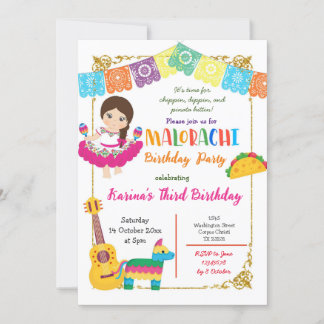 Three-esta Girl Mexican Geburtstag Einladung