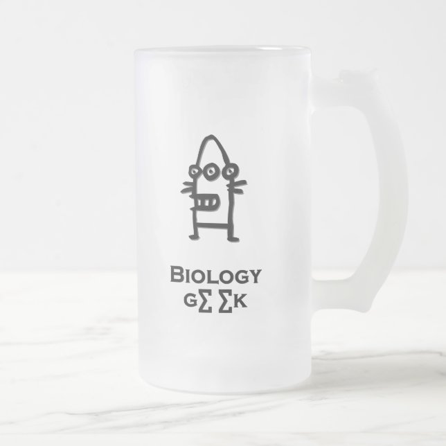 Three Eye Bot Biology Geek Schwarz Mattglas Bierglas (Rechts)