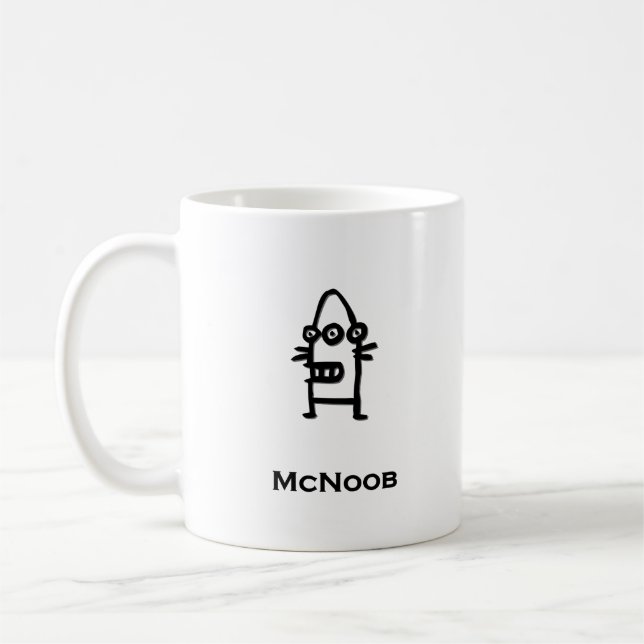 Three Eye Bot McNoob Tasse (Links)