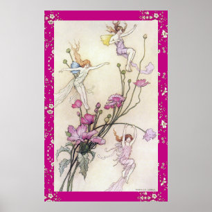 Three Fairies Mad with Joy by Warwick Goble Poster