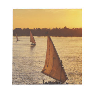 Three falukas with sightseers on Nile River at Notizblock