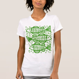 Three Fish - Avocado Green T-Shirt