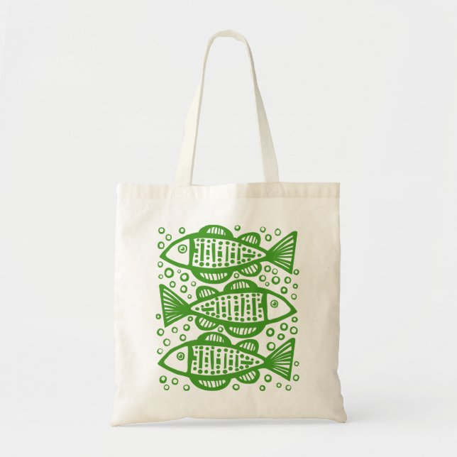 Three Fish - Avocado Green Tragetasche (Vorne)