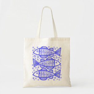 Three Fish - Electrical Blue Tragetasche