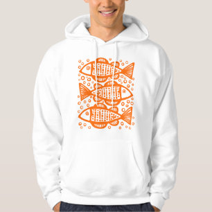 Three Fish - Orange Hoodie