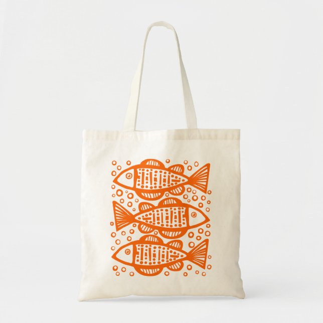 Three Fish - Orange Tragetasche (Vorne)