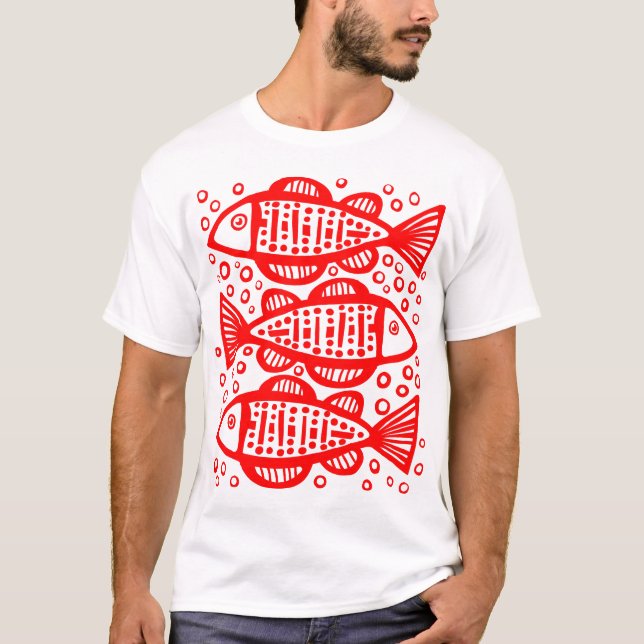 Three Fish - Red T-Shirt (Vorderseite)