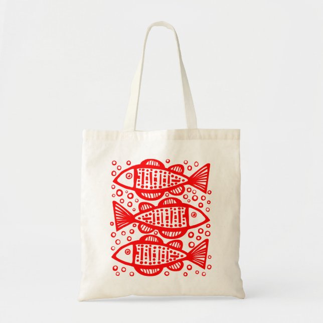 Three Fish - Red Tragetasche (Vorne)
