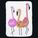 "Three Flamingos" von Babe Monet Art Babydecke<br><div class="desc">"Three Flamingos" von Babe Monet Art - Akryllische Malerei von Dody Deman</div>