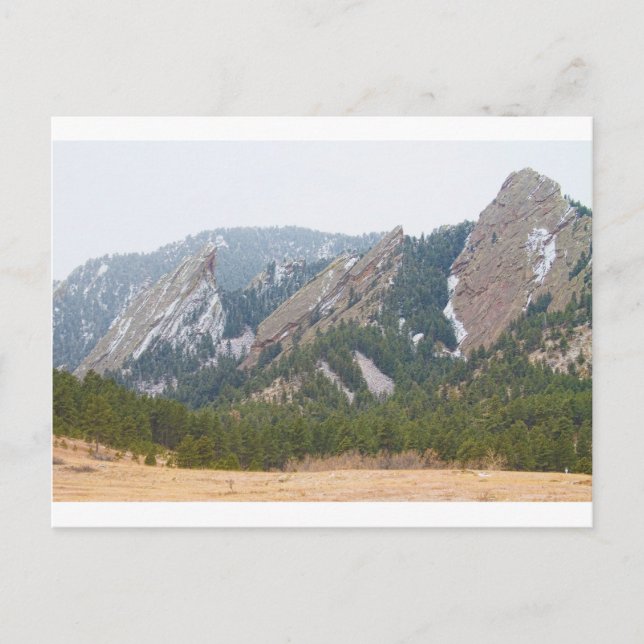 Three Flatirons Boulder Colorado Postkarte (Vorderseite)