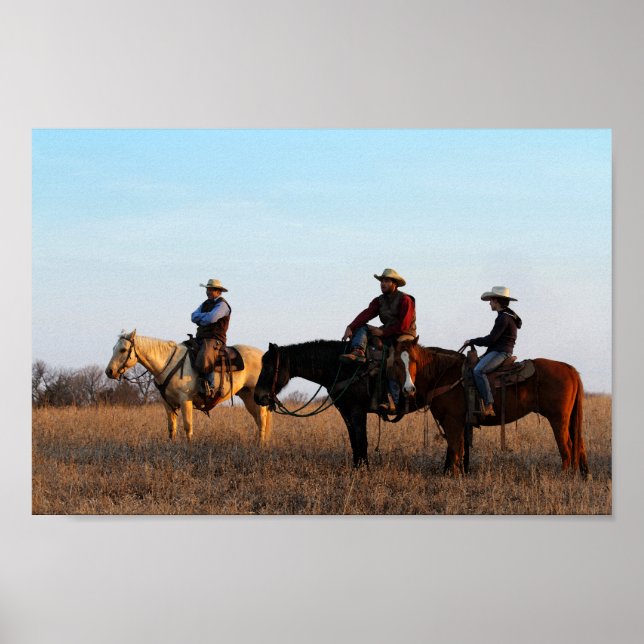 Three Flint Hills Cowboys Poster (Vorne)