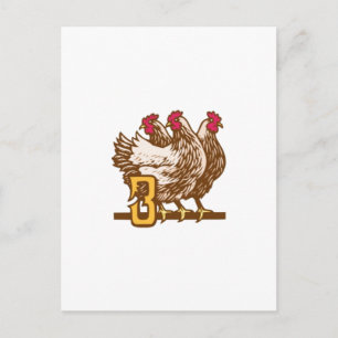 Three French Hens Postkarte
