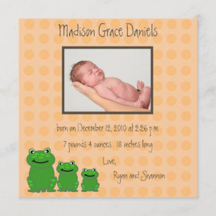 Three Frogs Birgs Announcement orange Ankündigung