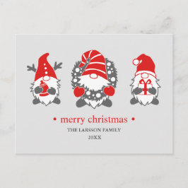 Three Funny Gnomes | Weihnachtsfeiertagen Feiertagspostkarte