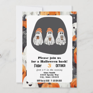 Three Ghost Halloween Bash Party Einladung