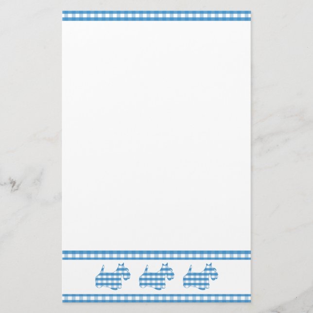 Three Gingham Scottie Dogs Briefpapier (Vorderseite)