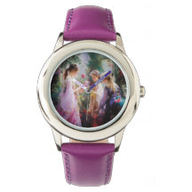 Three girls playing in a garden