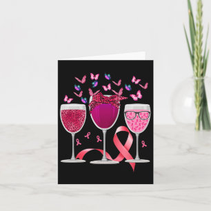 Three Gl Wine Breast Cancer Awareness Pink Ribbon Karte
