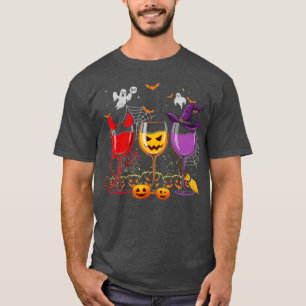 Three Glasses Of Wines Funny Halloween Wine  (2) T-Shirt