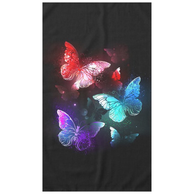 Three Glowing Butterflies on night background Tischdecke (Vorderseite)