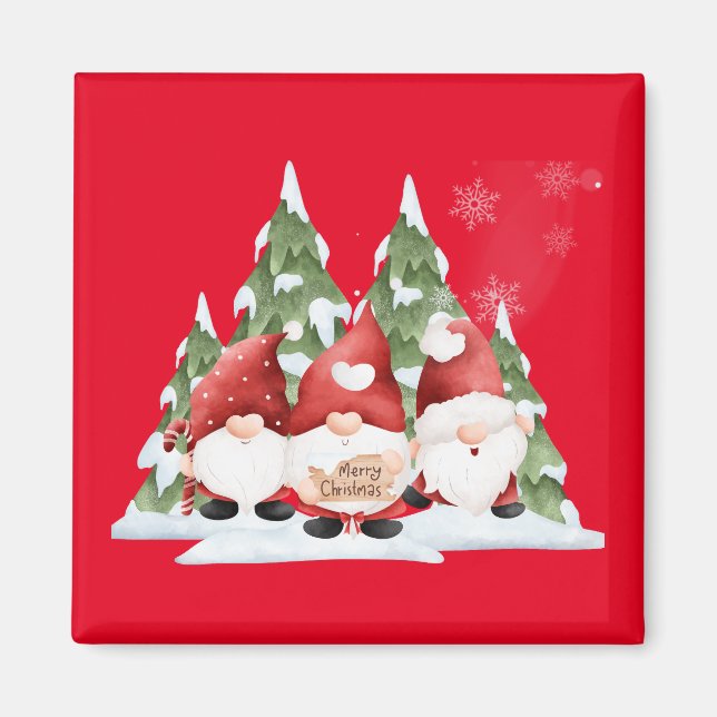 Three Gnome Christmas Magnet (Vorne)