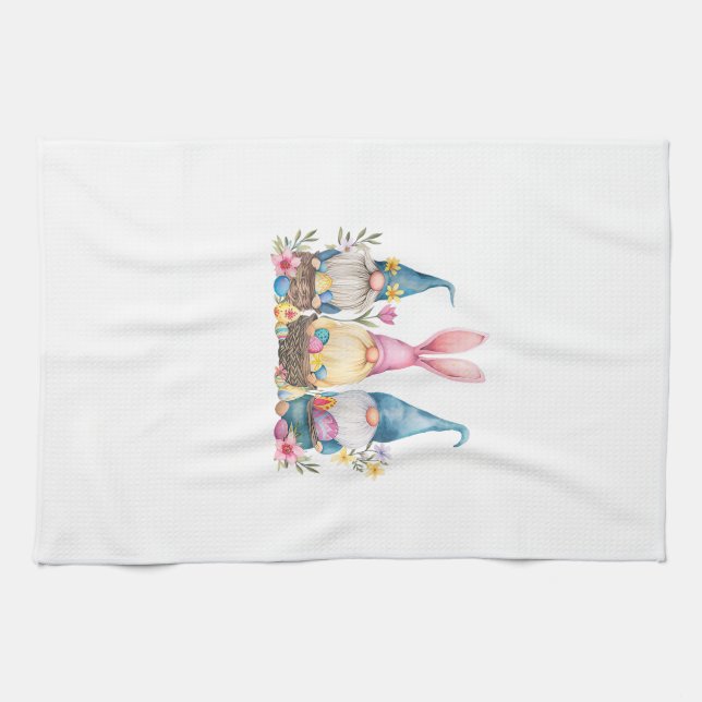 Three Gnome Easter Gnome Easter Egg T-Shirt Geschirrtuch (Horizontal)