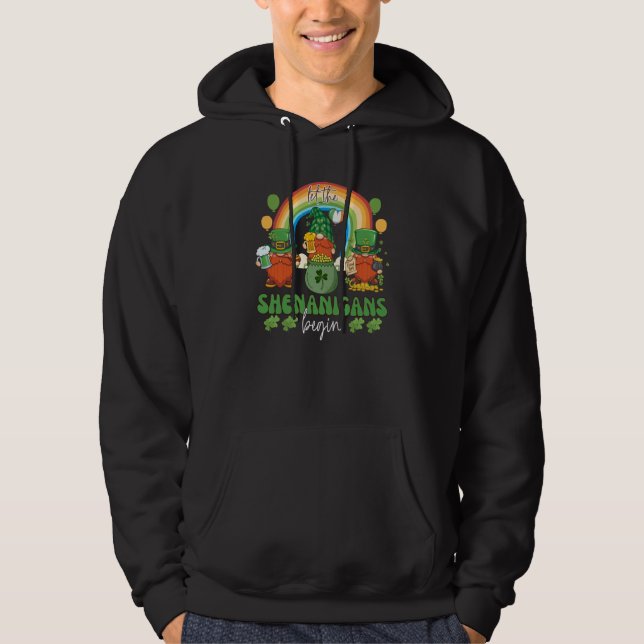 Three Gnome St Patricks Day Let the Shenanigans Be Hoodie (Vorderseite)