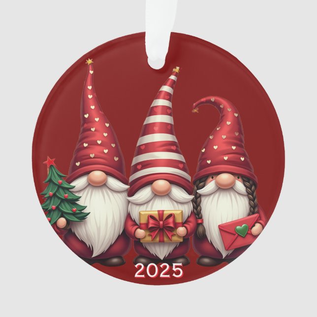 Three Gnomes 2025 Christmas  Ornament (Vorderseite)