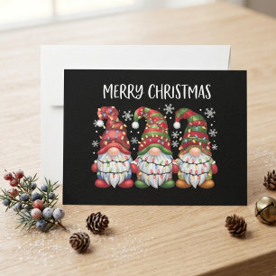 Three Gnomes Buffalo Kariert Red Christmas Feiertagskarte