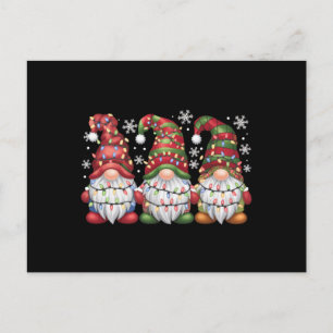 Three Gnomes Buffalo Kariert Red Christmas Postkarte