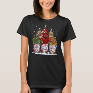 Three Gnomes Buffalo Kariert Red Green Leopard Chr T-Shirt