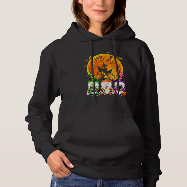 Three Gnomes Happy Halloween Fall Candy Corn Pumpk Hoodie (Vorderseite)